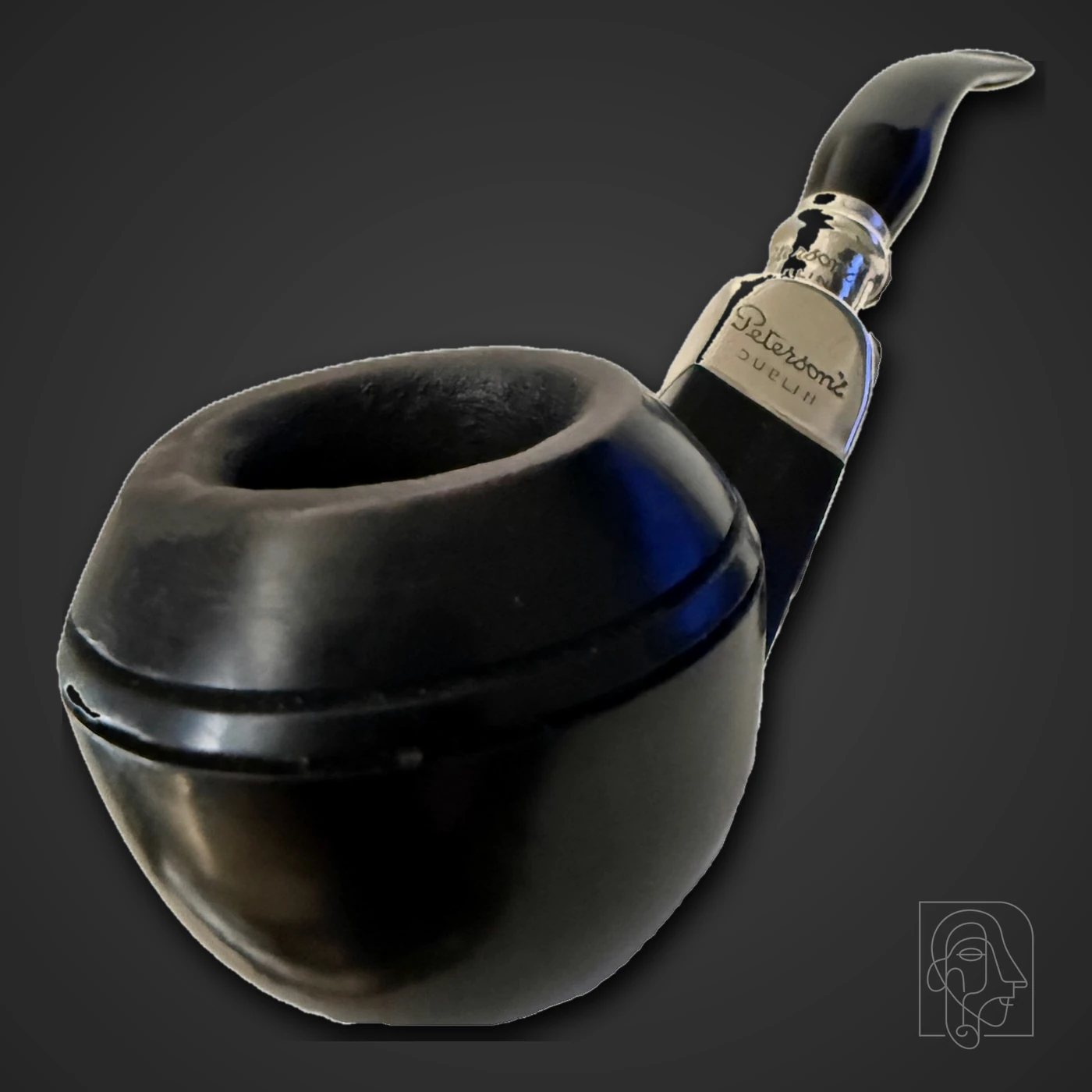 Peterson Sterling Silver Spigot 80S Bent Bulldog Pipe